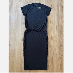 ★NWT JAMES PERSE cotton-blend jersey midi dress Black Size1★